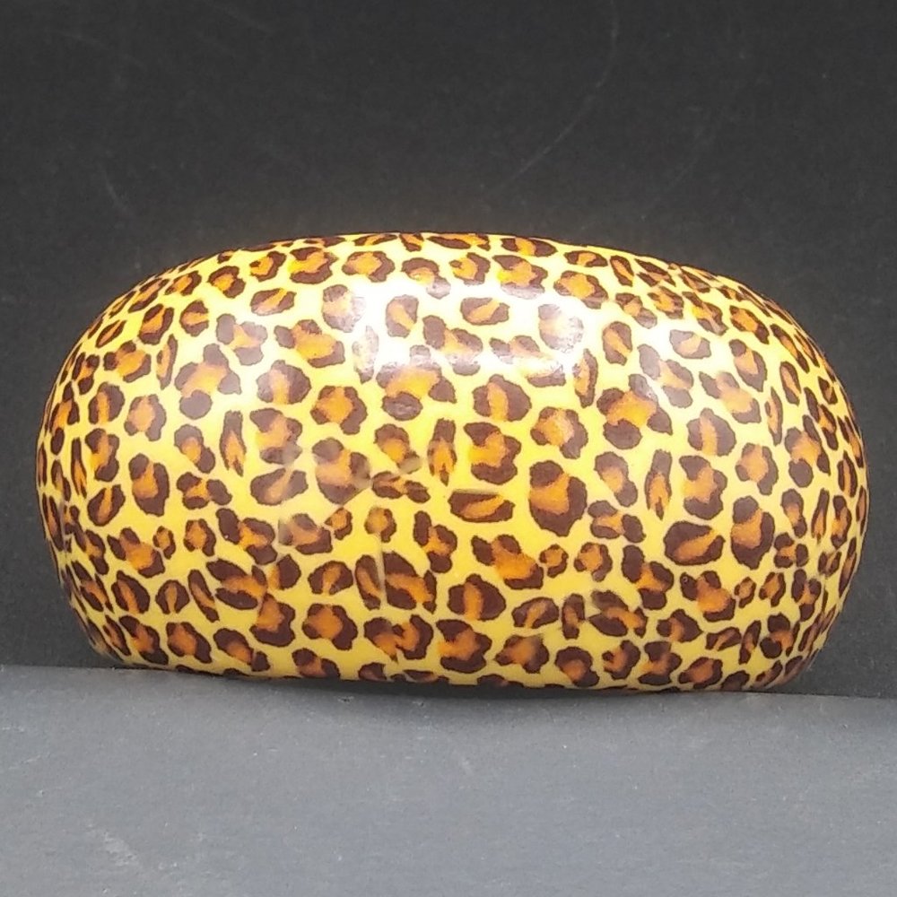 Vintage Leopard Lucite Cuff Bracelet